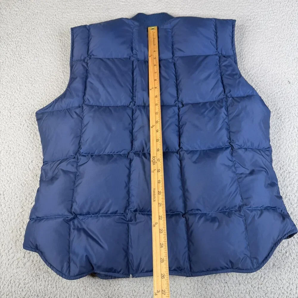 VINTAGE REI Goose Down Vest Men XL Blue Puffer Quilted Full Zip Insulated Hiking